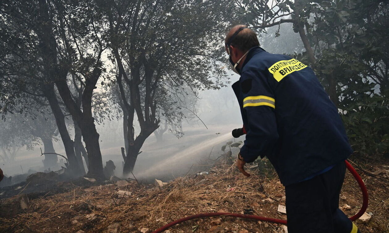 Μυτιλήνη: Πυρκαγιά μεταξύ Κάπης και Μανταμάδου σε δύσβατο σημείο